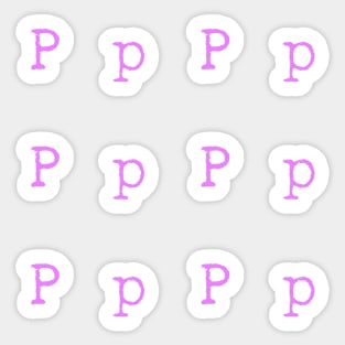 Pink Typewriter Letter P Sticker